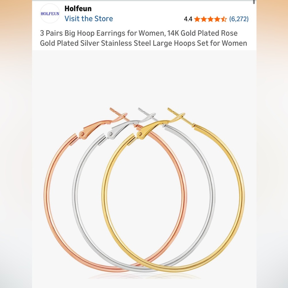 3 pair Hoop Earrings set